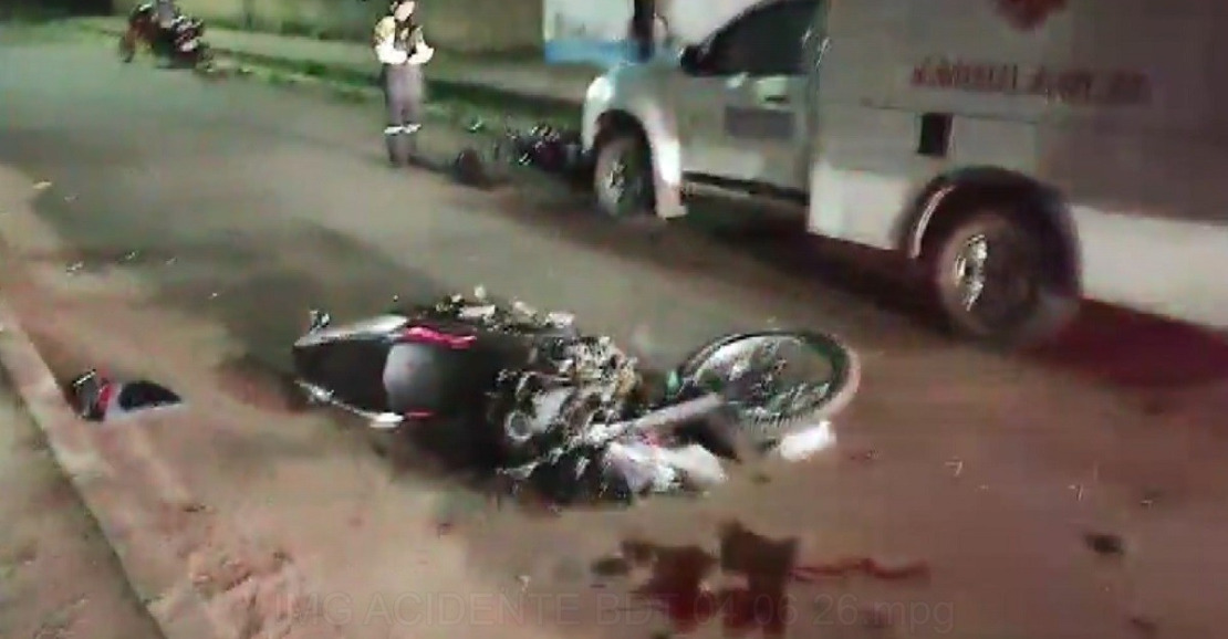 Grave acidente entre motocicletas fere três na Avenida Presidente Vargas, Santarém