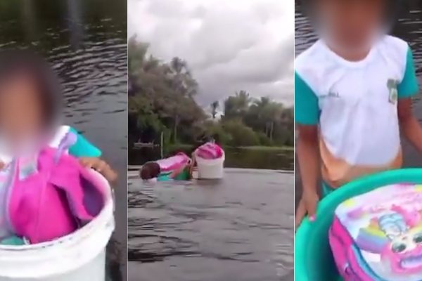 Crianças no Maranhão atravessam lagoa a nado para ir à escola; prefeitura intervém